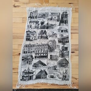 Obey Black and White Graphic Scarf Y2K Grunge Streetwear